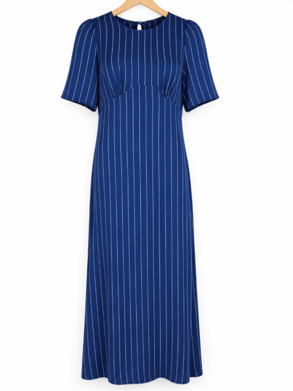 Baum und Pferdgarten AVIGAIL Navy Pinstripe Midi Dress EU 44 / US 12
